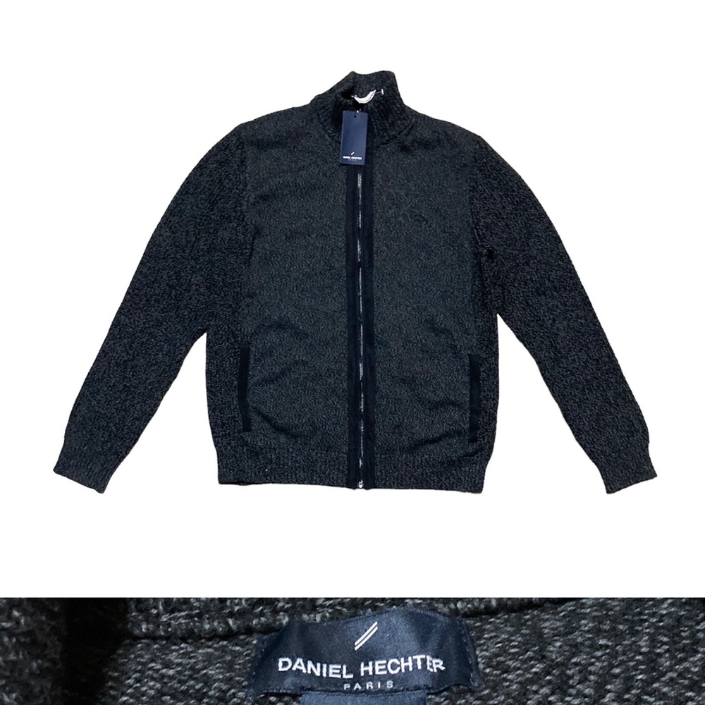 NwT Daniel Hechter Zip Front Cardigan Sweater Men’s size Large in Dark Grey
